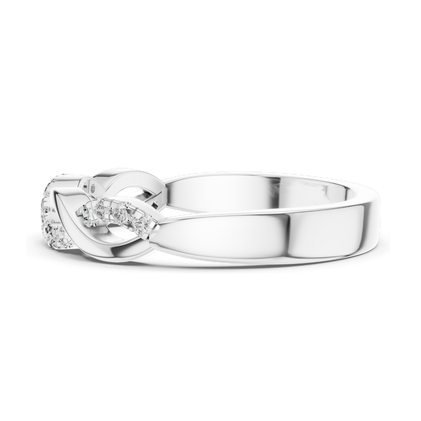 0.128 CT Lab-Grown Diamond Twist Ring for Women | 18KT, 14KT, 10KT Gold & 925 Silver | Yellow, Rose, White Gold | VVS-VS EF CVD Diamonds & Moissanite Options