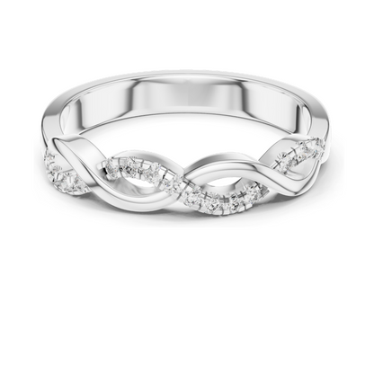 0.128 CT Lab-Grown Diamond Twist Ring for Women | 18KT, 14KT, 10KT Gold & 925 Silver | Yellow, Rose, White Gold | VVS-VS EF CVD Diamonds & Moissanite Options