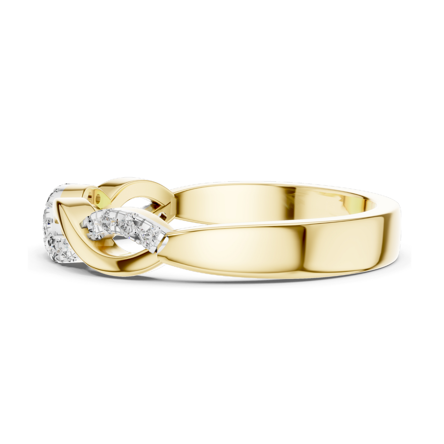 0.128 CT Lab-Grown Diamond Twist Ring for Women | 18KT, 14KT, 10KT Gold & 925 Silver | Yellow, Rose, White Gold | VVS-VS EF CVD Diamonds & Moissanite Options