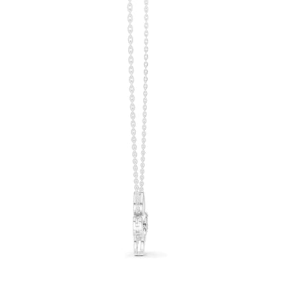 0.16 CT Lab-Grown VVS-VS EF Diamond Floral Necklace | Round Brilliant Pavé | 18KT, 14KT Gold | Yellow, Rose, White Gold | Elegant Flower Pendant Jewelry