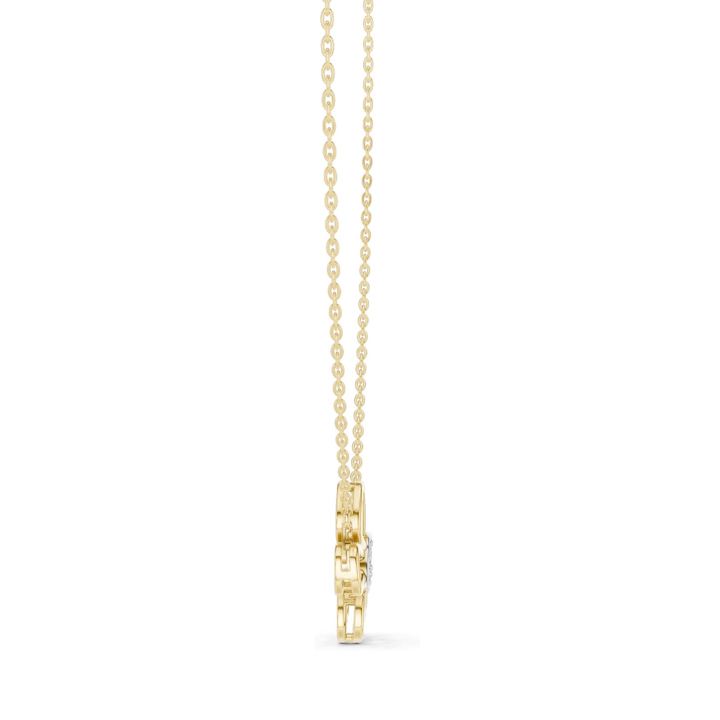 0.16 CT Lab-Grown VVS-VS EF Diamond Floral Necklace | Round Brilliant Pavé | 18KT, 14KT Gold | Yellow, Rose, White Gold | Elegant Flower Pendant Jewelry