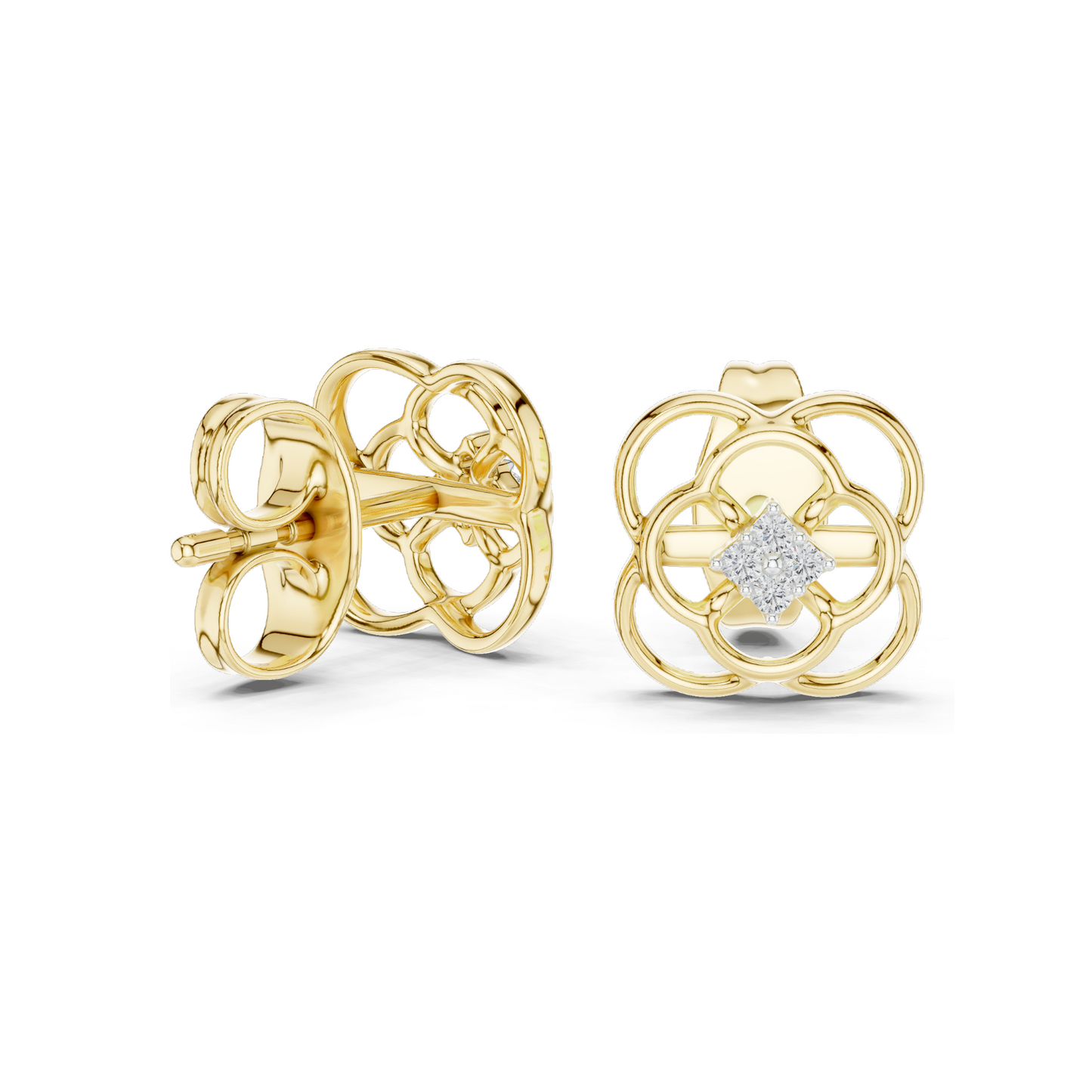 0.032 Ct Lab Diamond Earrings for Women | VVS-VS Clarity | 18KT, 14KT, 10KT Gold & 925 Silver | Rose, Yellow, White Gold & Moissanite Options