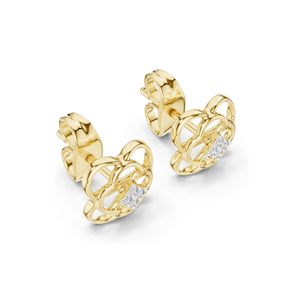 0.032 Ct Lab Diamond Earrings for Women | VVS-VS Clarity | 18KT, 14KT, 10KT Gold & 925 Silver | Rose, Yellow, White Gold & Moissanite Options