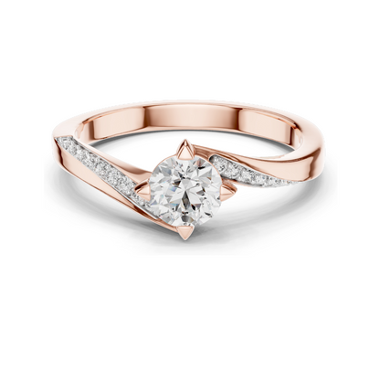0.59 CT Lab VVS-VS-EF CVD Diamond Ladies Ring | 18KT, 14KT, 10KT Gold & 925 Silver | Rose, Yellow, White Gold & Moissanite Options