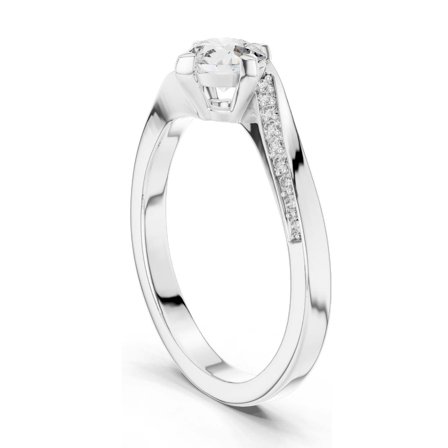 0.59 CT Lab VVS-VS-EF CVD Diamond Ladies Ring | 18KT, 14KT, 10KT Gold & 925 Silver | Rose, Yellow, White Gold & Moissanite Options