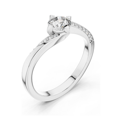 0.59 CT Lab VVS-VS-EF CVD Diamond Ladies Ring | 18KT, 14KT, 10KT Gold & 925 Silver | Rose, Yellow, White Gold & Moissanite Options