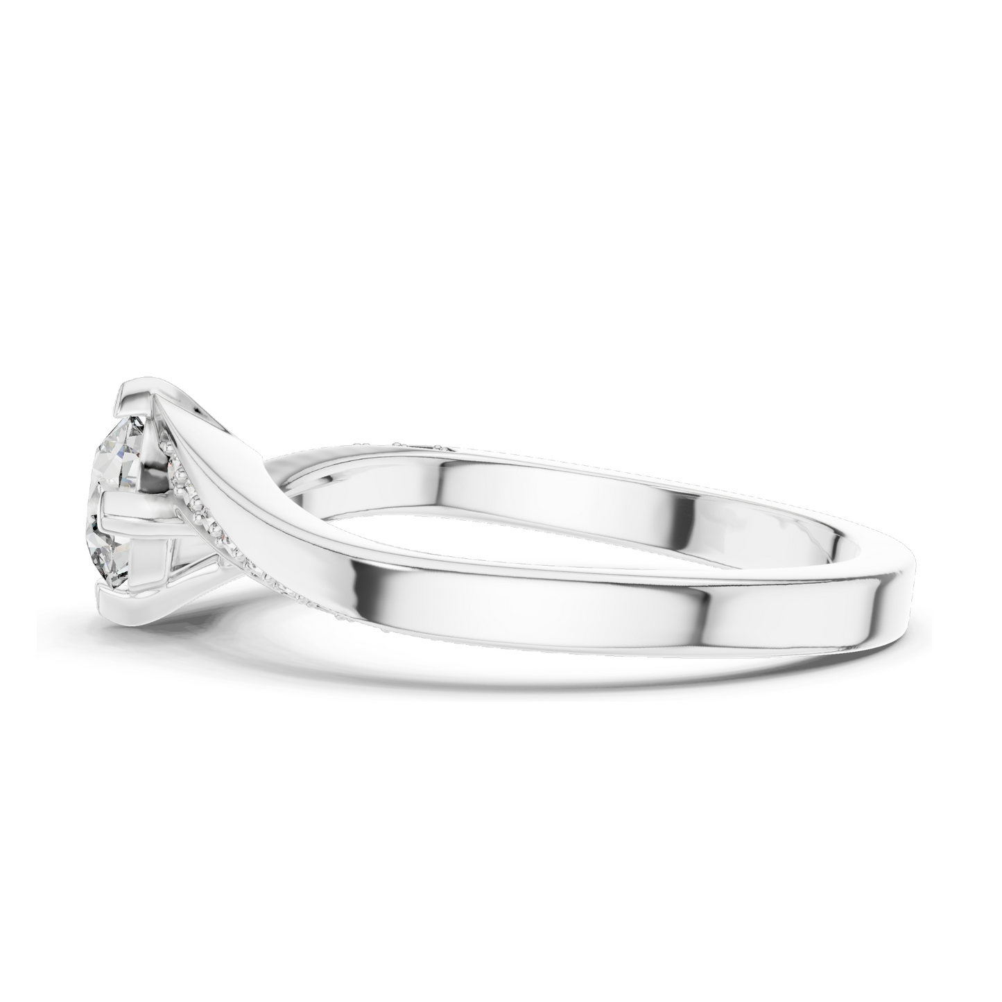 0.59 CT Lab VVS-VS-EF CVD Diamond Ladies Ring | 18KT, 14KT, 10KT Gold & 925 Silver | Rose, Yellow, White Gold & Moissanite Options