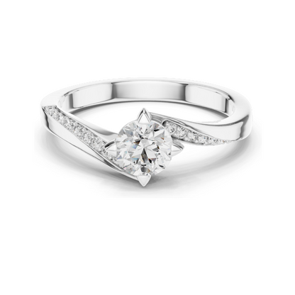 0.59 CT Lab VVS-VS-EF CVD Diamond Ladies Ring | 18KT, 14KT, 10KT Gold & 925 Silver | Rose, Yellow, White Gold & Moissanite Options