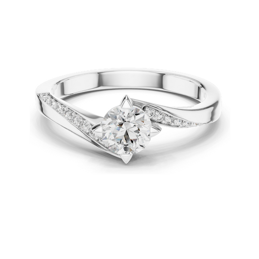 0.59 CT Lab VVS-VS-EF CVD Diamond Ladies Ring | 18KT, 14KT, 10KT Gold & 925 Silver | Rose, Yellow, White Gold & Moissanite Options