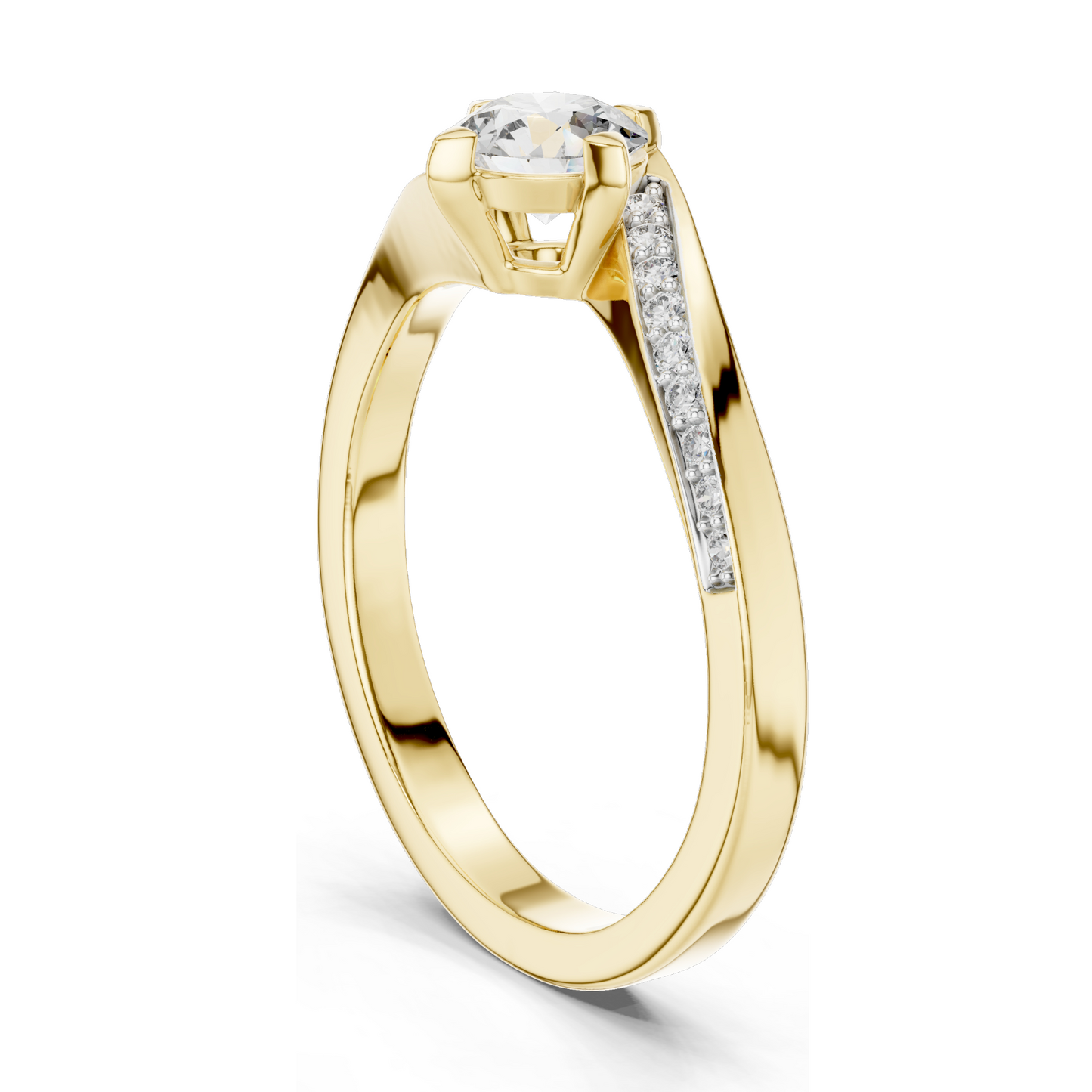 0.59 CT Lab VVS-VS-EF CVD Diamond Ladies Ring | 18KT, 14KT, 10KT Gold & 925 Silver | Rose, Yellow, White Gold & Moissanite Options