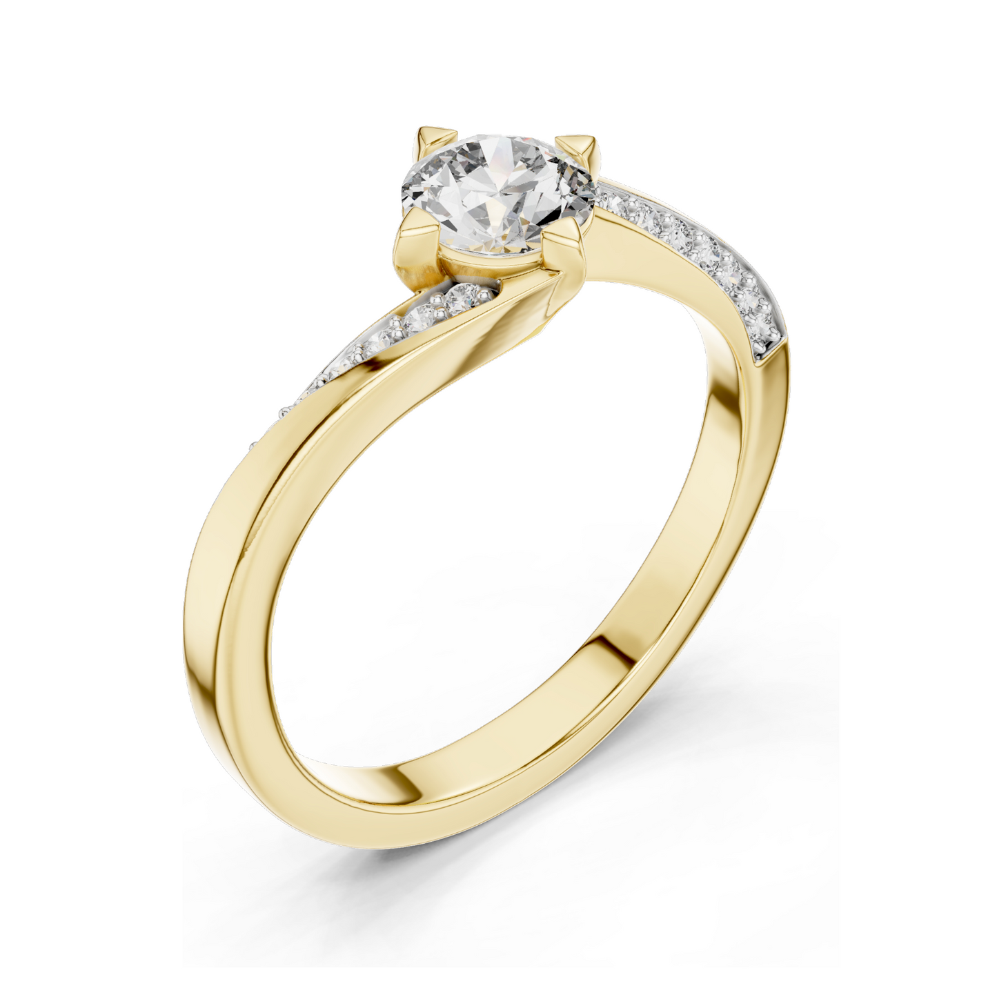 0.59 CT Lab VVS-VS-EF CVD Diamond Ladies Ring | 18KT, 14KT, 10KT Gold & 925 Silver | Rose, Yellow, White Gold & Moissanite Options