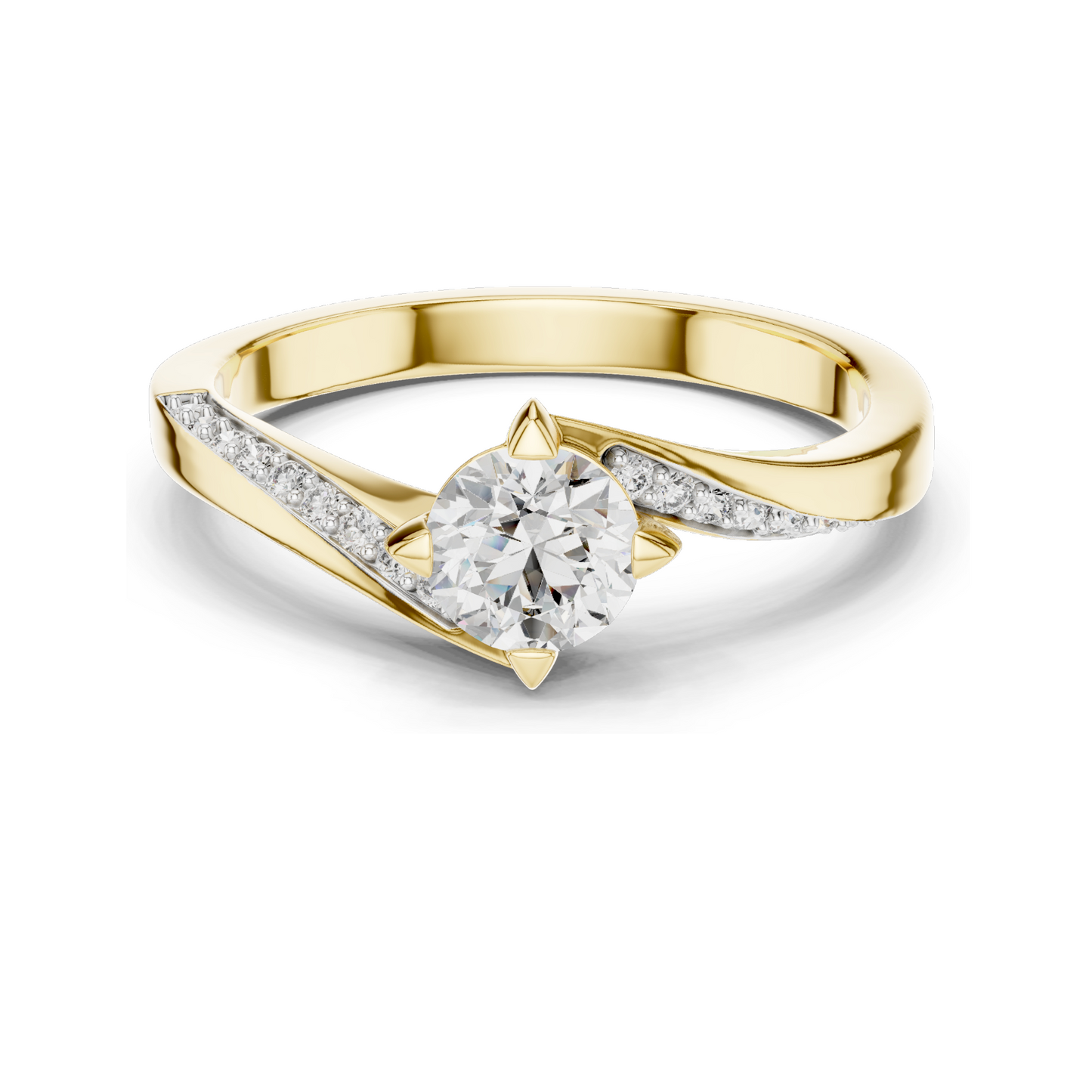 0.59 CT Lab VVS-VS-EF CVD Diamond Ladies Ring | 18KT, 14KT, 10KT Gold & 925 Silver | Rose, Yellow, White Gold & Moissanite Options