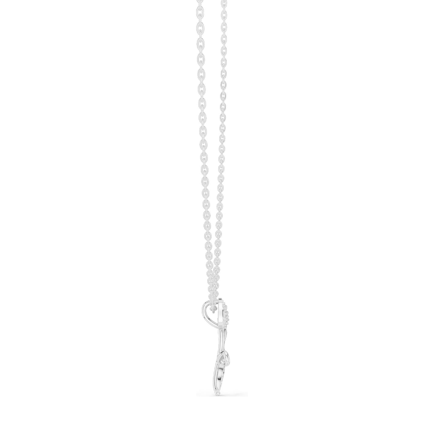 0.079 CT Lab-Grown VVS-VS EF Diamond Tulip Flower Necklace | Round Brilliant Cut | 18KT, 14KT Gold | Rose, Yellow, White Gold | Elegant Floral Fine Jewelry
