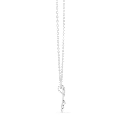 0.079 CT Lab-Grown VVS-VS EF Diamond Tulip Flower Necklace | Round Brilliant Cut | 18KT, 14KT Gold | Rose, Yellow, White Gold | Elegant Floral Fine Jewelry