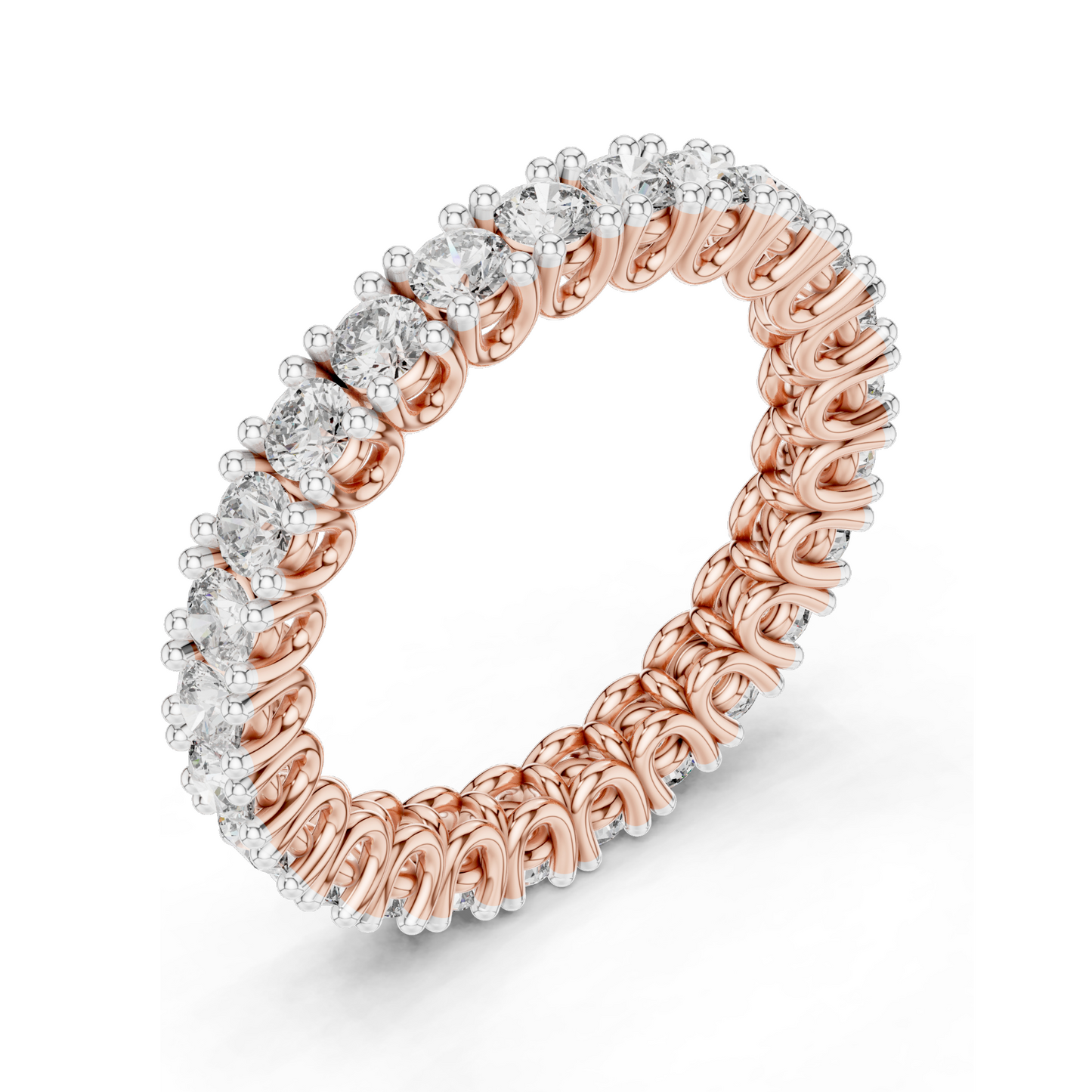 1.625 CT Lab Diamond Eternity Ring for Women | VVS-VS EF Clarity | 18KT, 14KT, 10KT Gold & 925 Silver | Rose, Yellow, White Gold & Moissanite Options