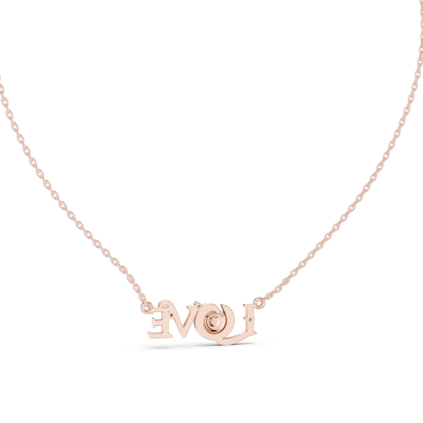 0.094 CT Lab-Created VVS-VS EF CVD Diamond "LOVE" Pendant Necklace | 18KT, 14KT, Rose, Yellow, White Gold Options | Elegant Fine Jewelry