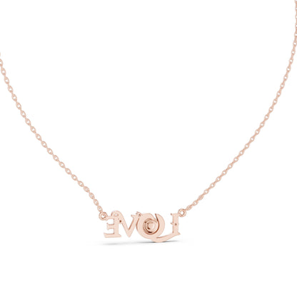 0.094 CT Lab-Created VVS-VS EF CVD Diamond "LOVE" Pendant Necklace | 18KT, 14KT, Rose, Yellow, White Gold Options | Elegant Fine Jewelry