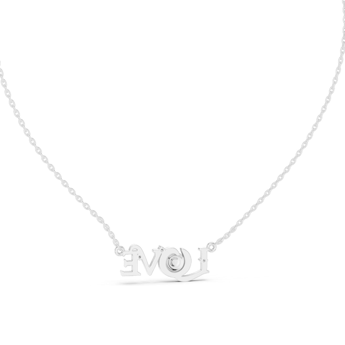 0.094 CT Lab-Created VVS-VS EF CVD Diamond "LOVE" Pendant Necklace | 18KT, 14KT, Rose, Yellow, White Gold Options | Elegant Fine Jewelry