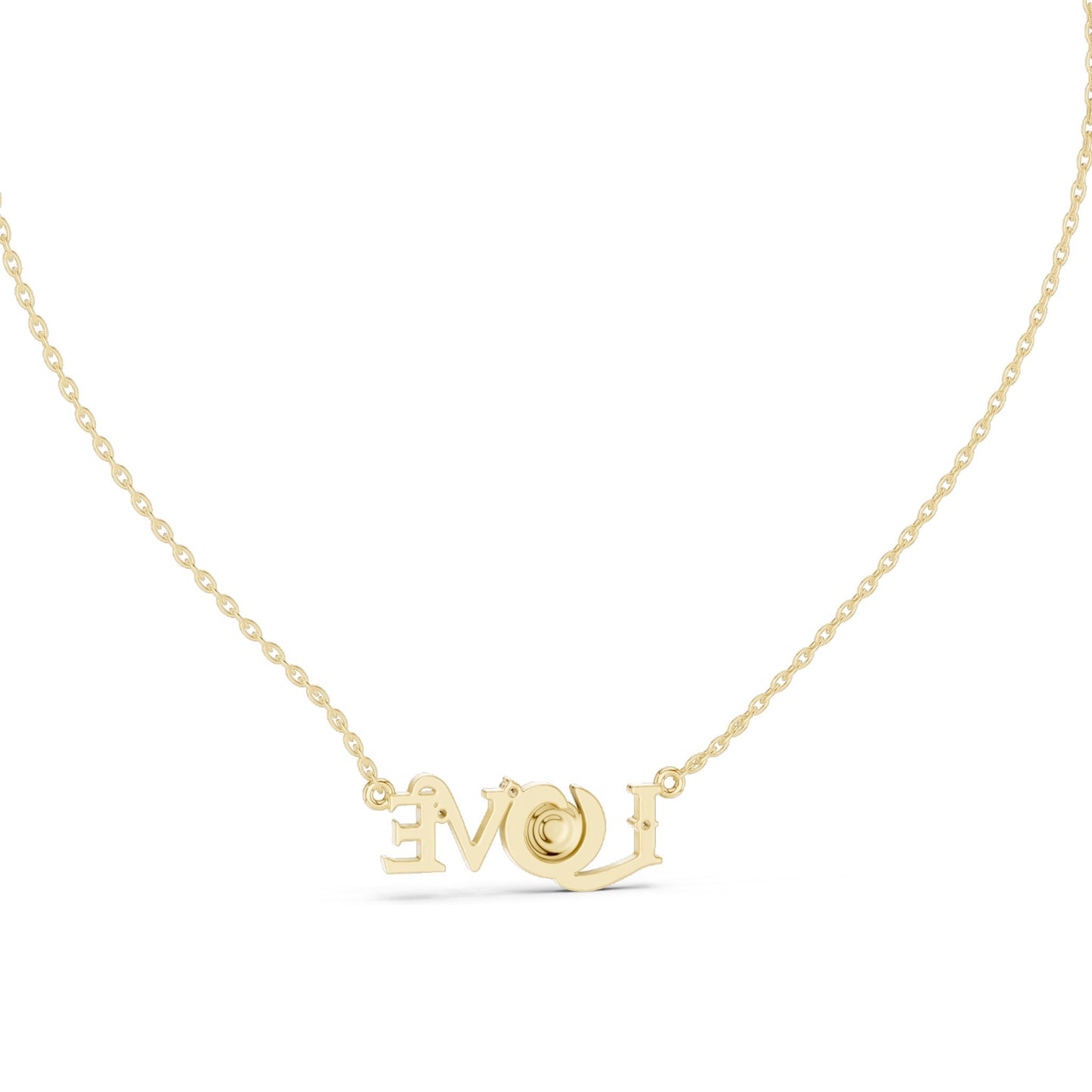 0.094 CT Lab-Created VVS-VS EF CVD Diamond "LOVE" Pendant Necklace | 18KT, 14KT, Rose, Yellow, White Gold Options | Elegant Fine Jewelry