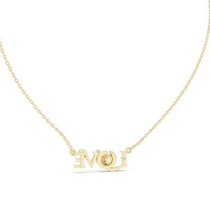 0.094 CT Lab-Created VVS-VS EF CVD Diamond "LOVE" Pendant Necklace | 18KT, 14KT, Rose, Yellow, White Gold Options | Elegant Fine Jewelry