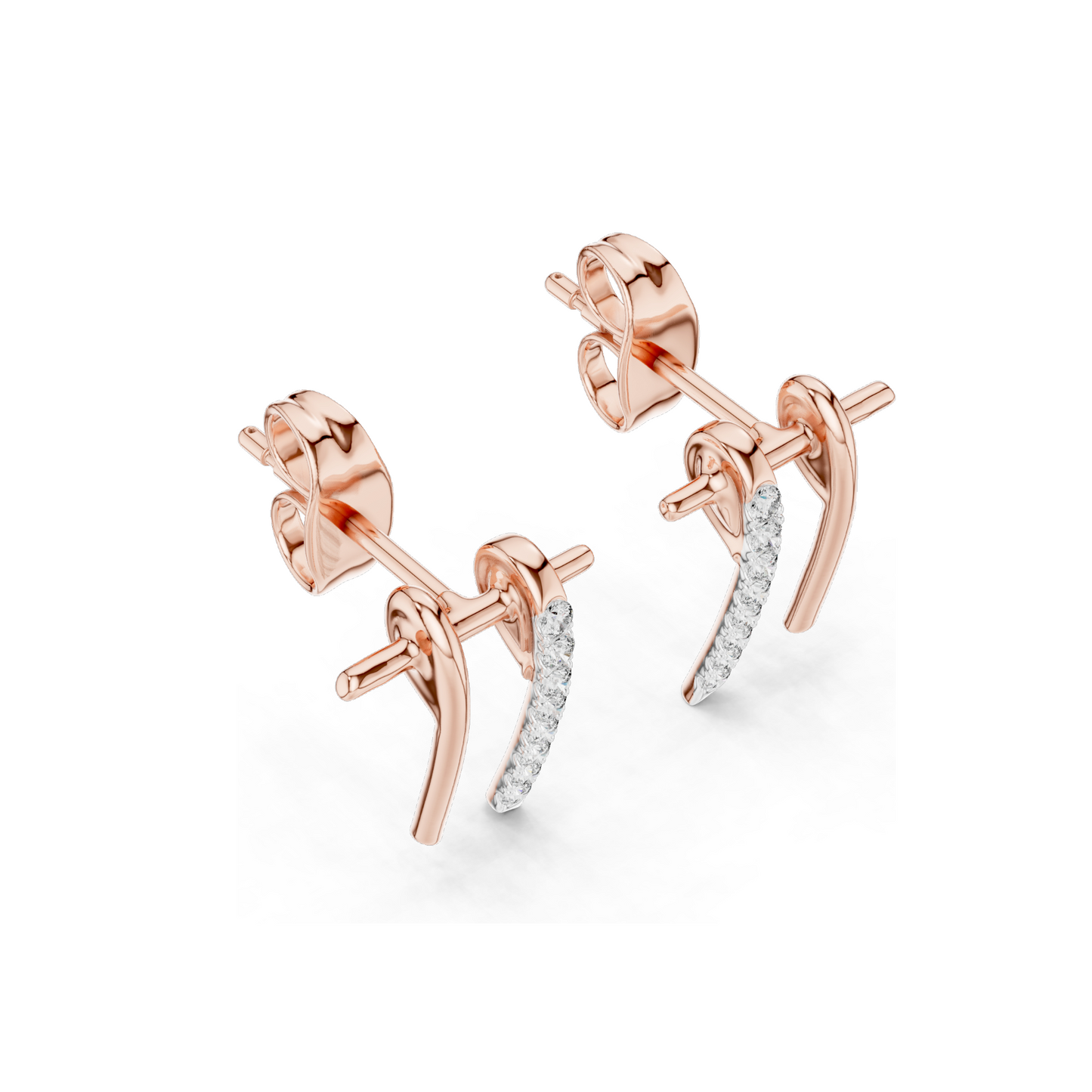 0.128 ct Elegant 18KT Lab-Created Diamond Earrings | VVS-VS EF Clarity | Available in Rose, Yellow, White Gold & 925 Silver | Moissanite Option