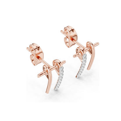 0.128 ct Elegant 18KT Lab-Created Diamond Earrings | VVS-VS EF Clarity | Available in Rose, Yellow, White Gold & 925 Silver | Moissanite Option