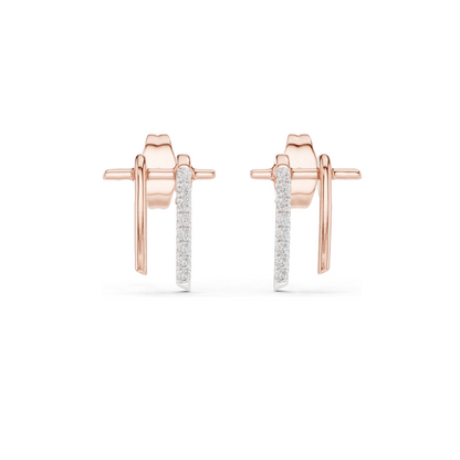 0.128 ct Elegant 18KT Lab-Created Diamond Earrings | VVS-VS EF Clarity | Available in Rose, Yellow, White Gold & 925 Silver | Moissanite Option