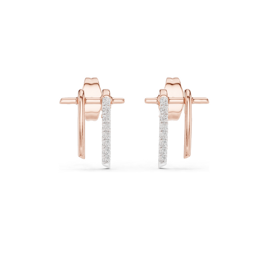 0.128 ct Elegant 18KT Lab-Created Diamond Earrings | VVS-VS EF Clarity | Available in Rose, Yellow, White Gold & 925 Silver | Moissanite Option