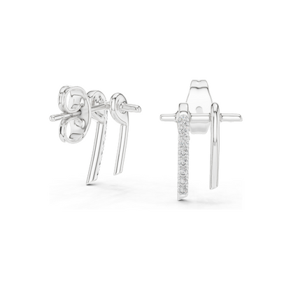 0.128 ct Elegant 18KT Lab-Created Diamond Earrings | VVS-VS EF Clarity | Available in Rose, Yellow, White Gold & 925 Silver | Moissanite Option