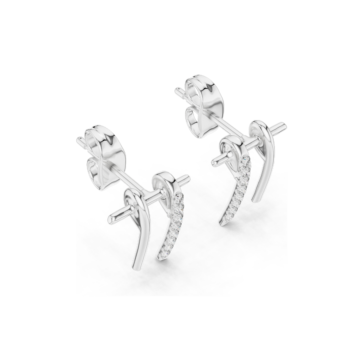 0.128 ct Elegant 18KT Lab-Created Diamond Earrings | VVS-VS EF Clarity | Available in Rose, Yellow, White Gold & 925 Silver | Moissanite Option