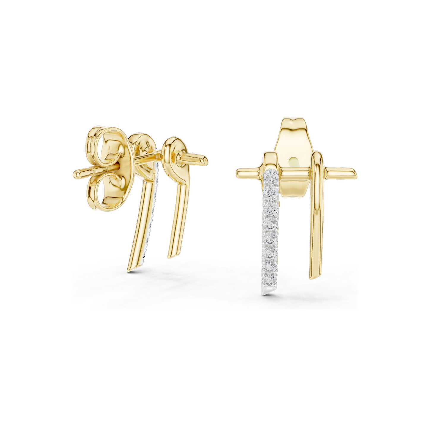 0.128 ct Elegant 18KT Lab-Created Diamond Earrings | VVS-VS EF Clarity | Available in Rose, Yellow, White Gold & 925 Silver | Moissanite Option