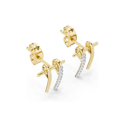 0.128 ct Elegant 18KT Lab-Created Diamond Earrings | VVS-VS EF Clarity | Available in Rose, Yellow, White Gold & 925 Silver | Moissanite Option