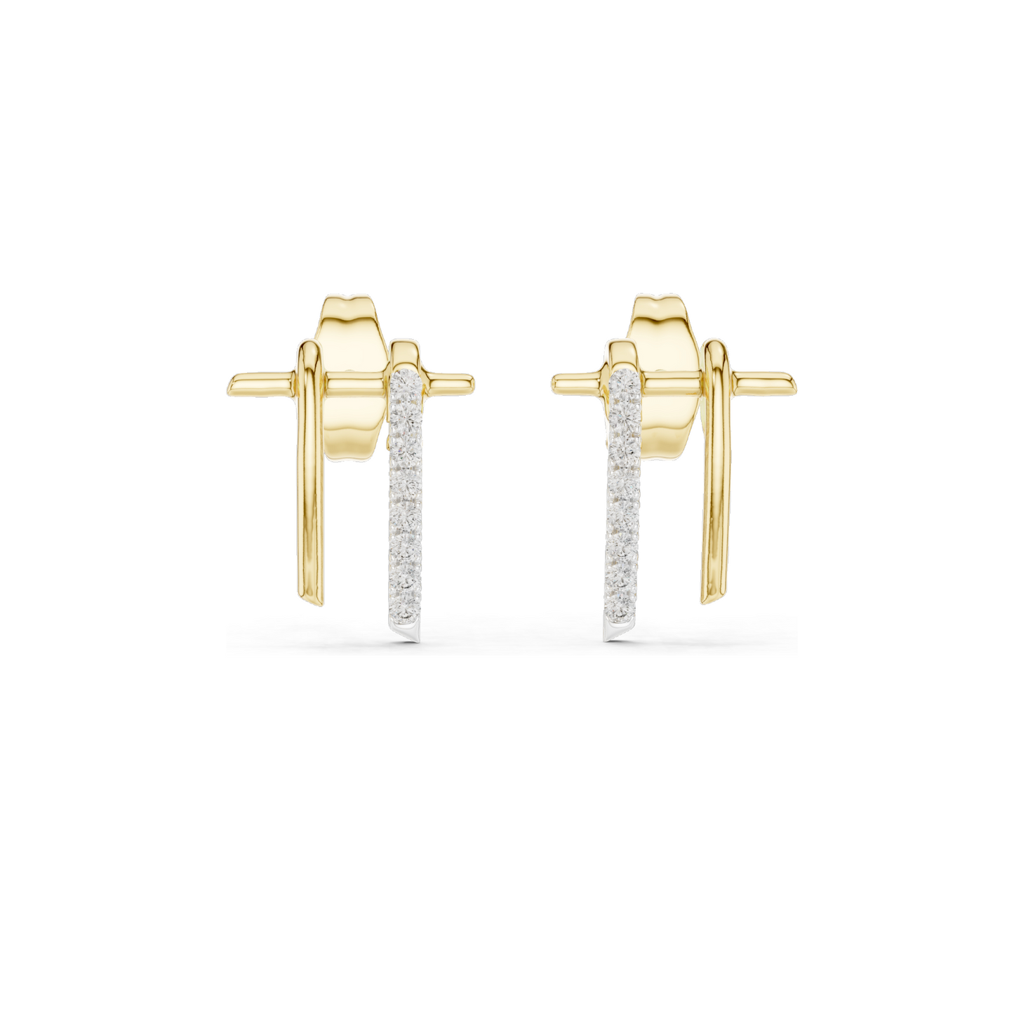 0.128 ct Elegant 18KT Lab-Created Diamond Earrings | VVS-VS EF Clarity | Available in Rose, Yellow, White Gold & 925 Silver | Moissanite Option