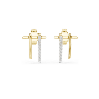 0.128 ct Elegant 18KT Lab-Created Diamond Earrings | VVS-VS EF Clarity | Available in Rose, Yellow, White Gold & 925 Silver | Moissanite Option