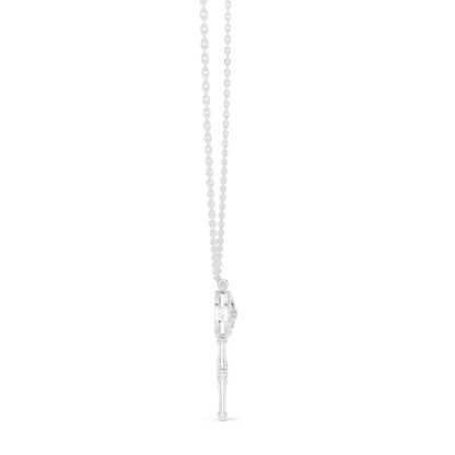 0.008 CT Lab-Created VVS-VS EF CVD Diamond Key Pendant Necklace | 18KT, 14KT, Rose, Yellow, White Gold Options | Elegant Fine Jewelry