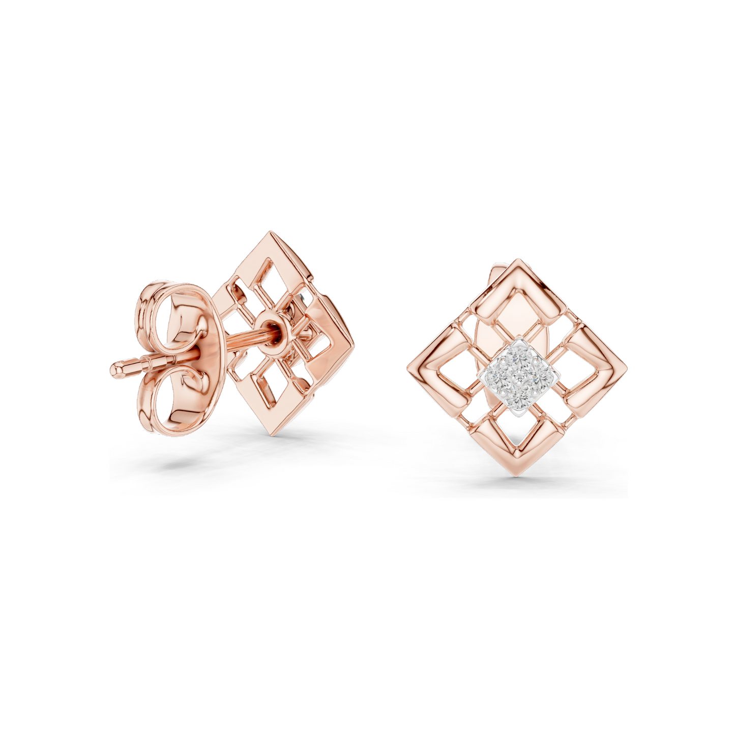 0.048 CT Lab Diamond Earrings for Women | VVS-VS EF Clarity | 18KT, 14KT, 10KT Gold & 925 Silver | Rose, Yellow, White Gold & Moissanite Options