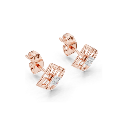 0.048 CT Lab Diamond Earrings for Women | VVS-VS EF Clarity | 18KT, 14KT, 10KT Gold & 925 Silver | Rose, Yellow, White Gold & Moissanite Options