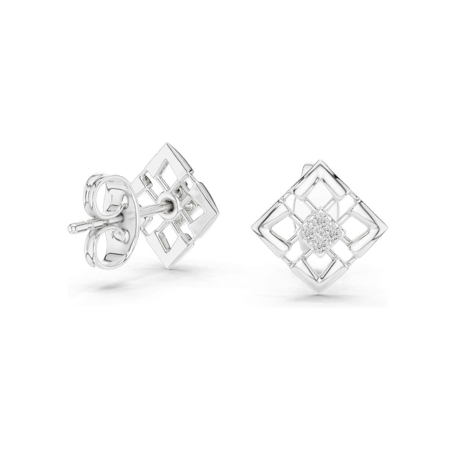 0.048 CT Lab Diamond Earrings for Women | VVS-VS EF Clarity | 18KT, 14KT, 10KT Gold & 925 Silver | Rose, Yellow, White Gold & Moissanite Options