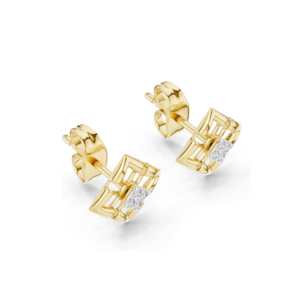 0.048 CT Lab Diamond Earrings for Women | VVS-VS EF Clarity | 18KT, 14KT, 10KT Gold & 925 Silver | Rose, Yellow, White Gold & Moissanite Options