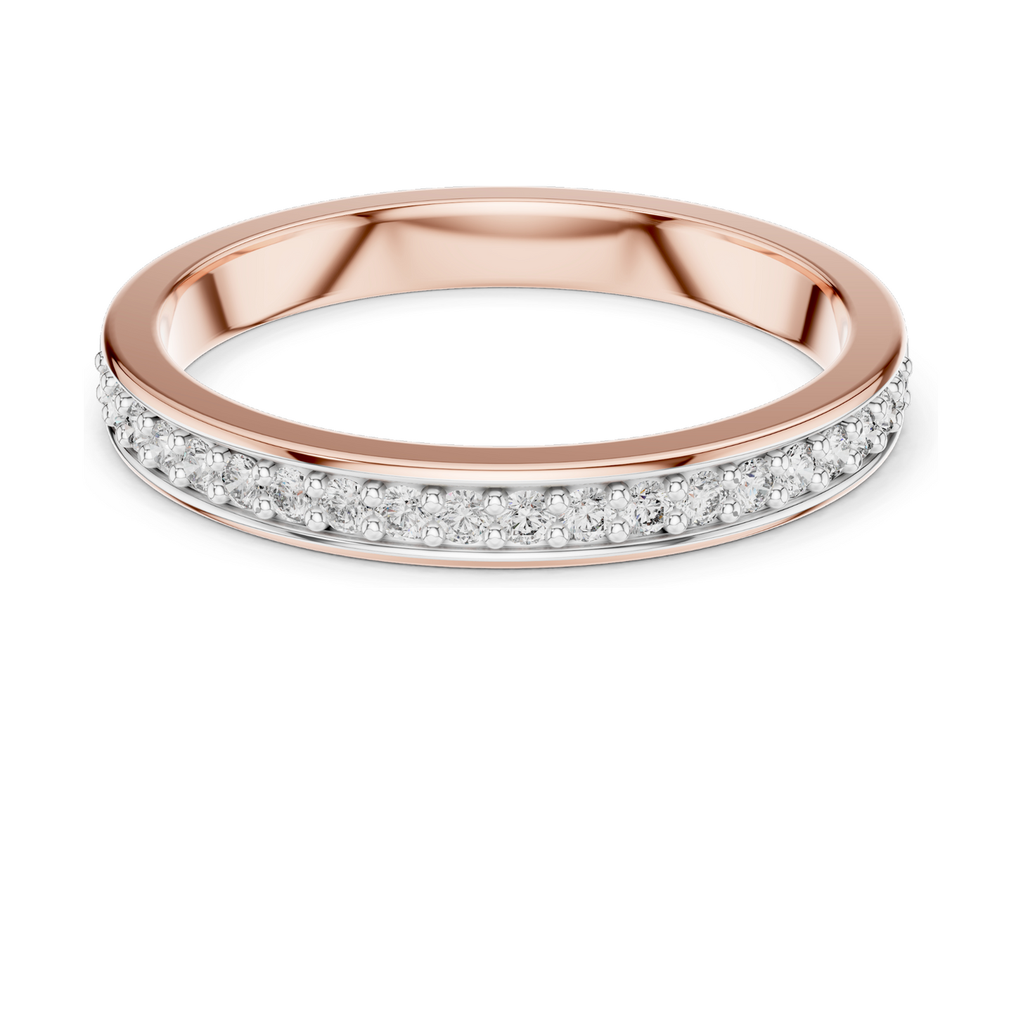 0.16 CT Lab Diamond Band Ring for Women | VVS-VS EF Clarity | Available in 18KT, 14KT, 10KT Gold & 925 Silver | Rose, Yellow, White Gold & Moissanite Options