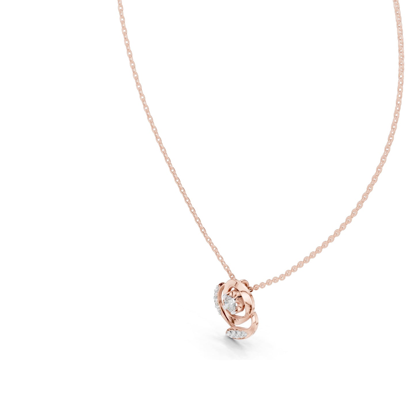 0.35 CT Lab-Created VVS-VS EF CVD Diamond Rose Pendant Necklace | 18KT, 14KT, Rose, Yellow, White Gold Options | Elegant Fine Jewelry
