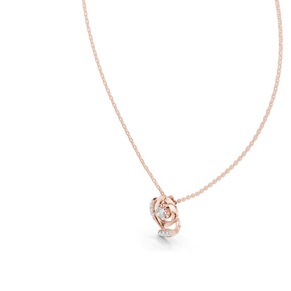 0.35 CT Lab-Created VVS-VS EF CVD Diamond Rose Pendant Necklace | 18KT, 14KT, Rose, Yellow, White Gold Options | Elegant Fine Jewelry