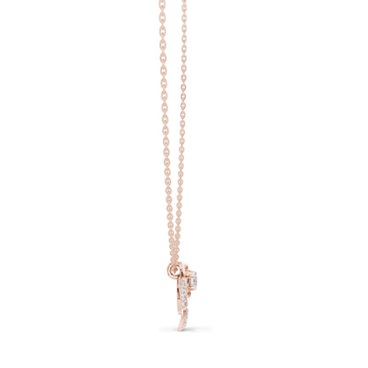 0.35 CT Lab-Created VVS-VS EF CVD Diamond Rose Pendant Necklace | 18KT, 14KT, Rose, Yellow, White Gold Options | Elegant Fine Jewelry