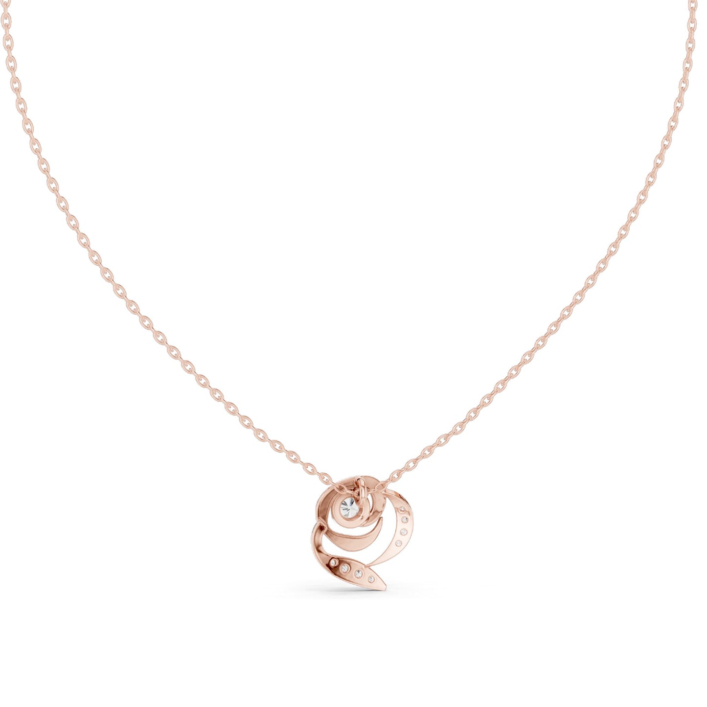0.35 CT Lab-Created VVS-VS EF CVD Diamond Rose Pendant Necklace | 18KT, 14KT, Rose, Yellow, White Gold Options | Elegant Fine Jewelry