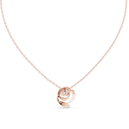 0.35 CT Lab-Created VVS-VS EF CVD Diamond Rose Pendant Necklace | 18KT, 14KT, Rose, Yellow, White Gold Options | Elegant Fine Jewelry