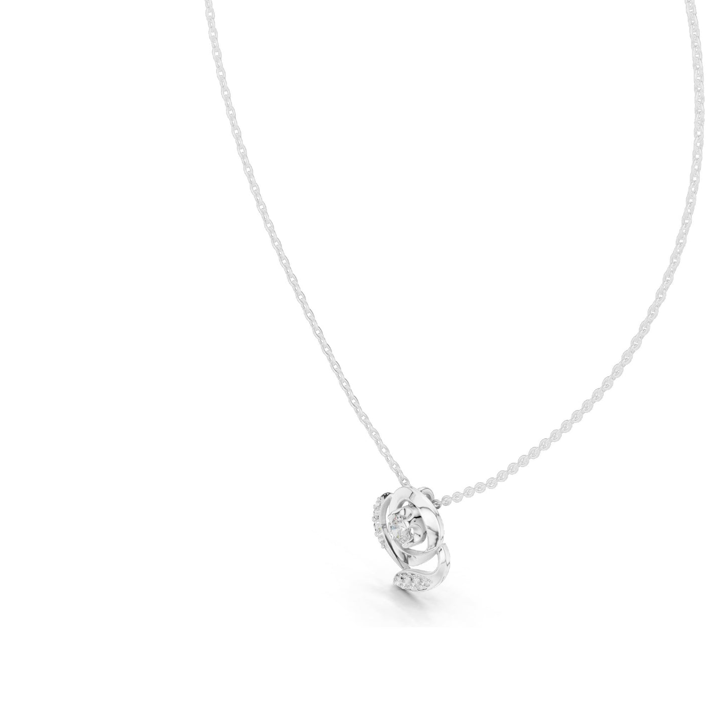 0.35 CT Lab-Created VVS-VS EF CVD Diamond Rose Pendant Necklace | 18KT, 14KT, Rose, Yellow, White Gold Options | Elegant Fine Jewelry