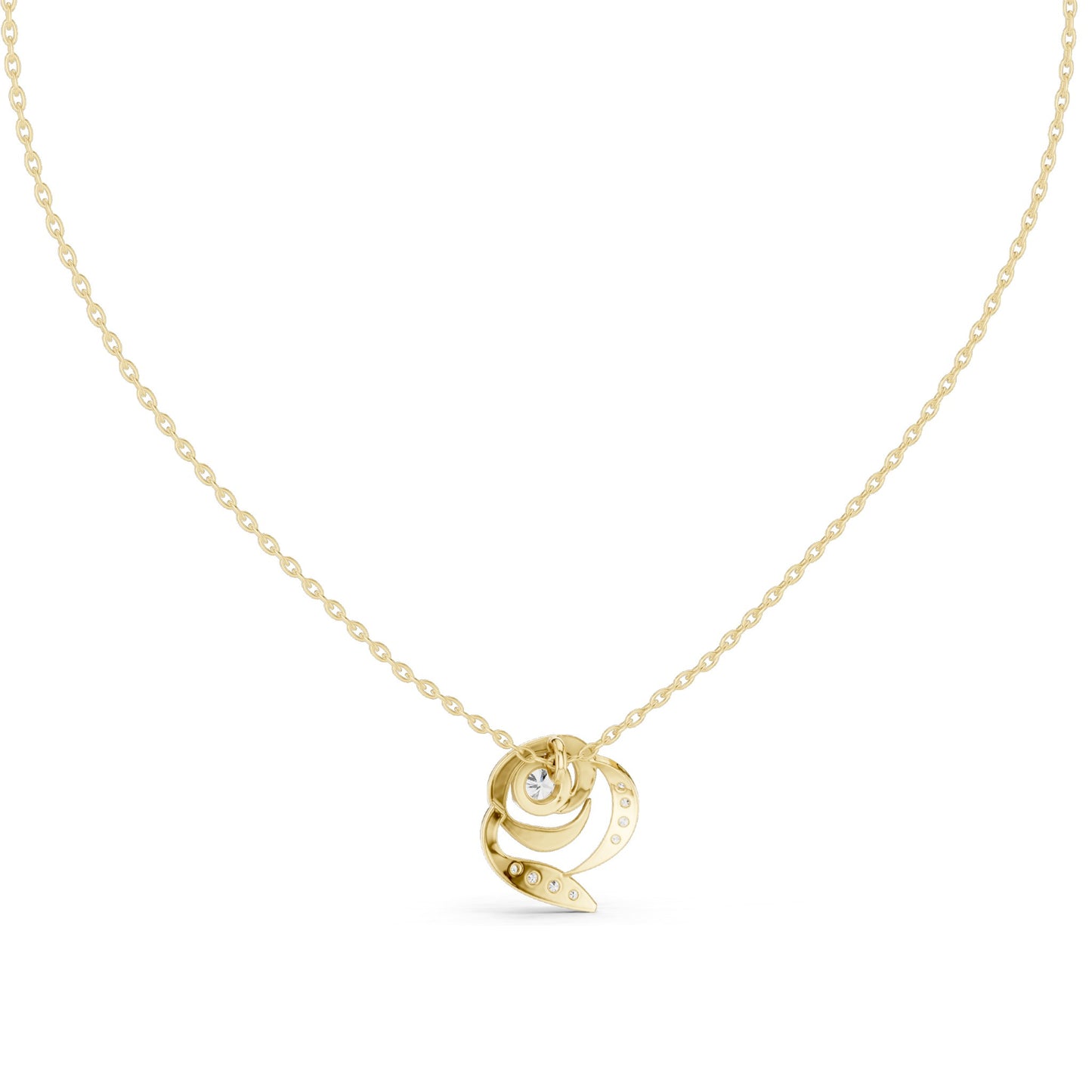 0.35 CT Lab-Created VVS-VS EF CVD Diamond Rose Pendant Necklace | 18KT, 14KT, Rose, Yellow, White Gold Options | Elegant Fine Jewelry
