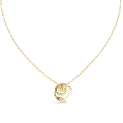 0.35 CT Lab-Created VVS-VS EF CVD Diamond Rose Pendant Necklace | 18KT, 14KT, Rose, Yellow, White Gold Options | Elegant Fine Jewelry