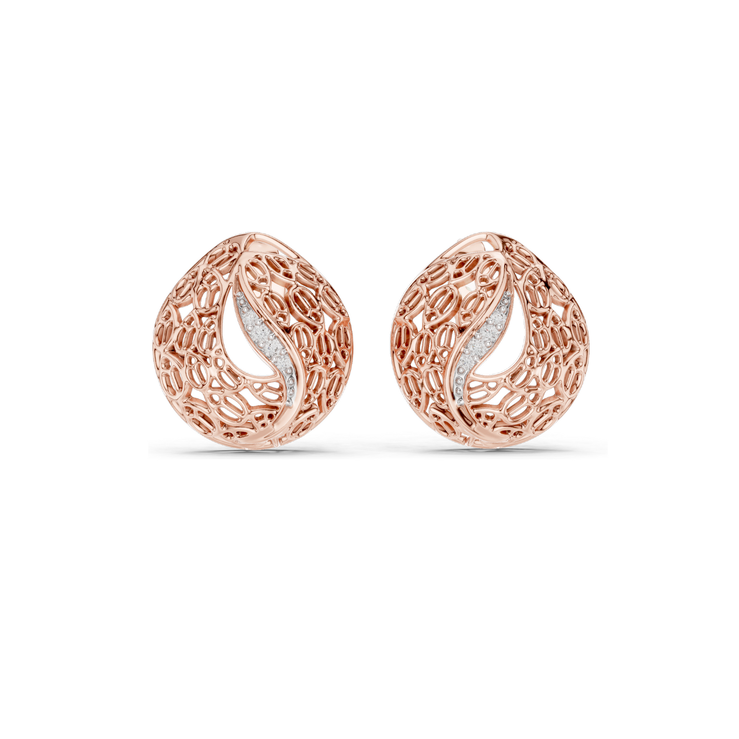 0.06 CT Lab Diamond Designer Earrings for Women | VVS-VS EF Clarity | 18KT, 14KT, 10KT Gold & 925 Silver | Rose, Yellow, White Gold & Moissanite Options