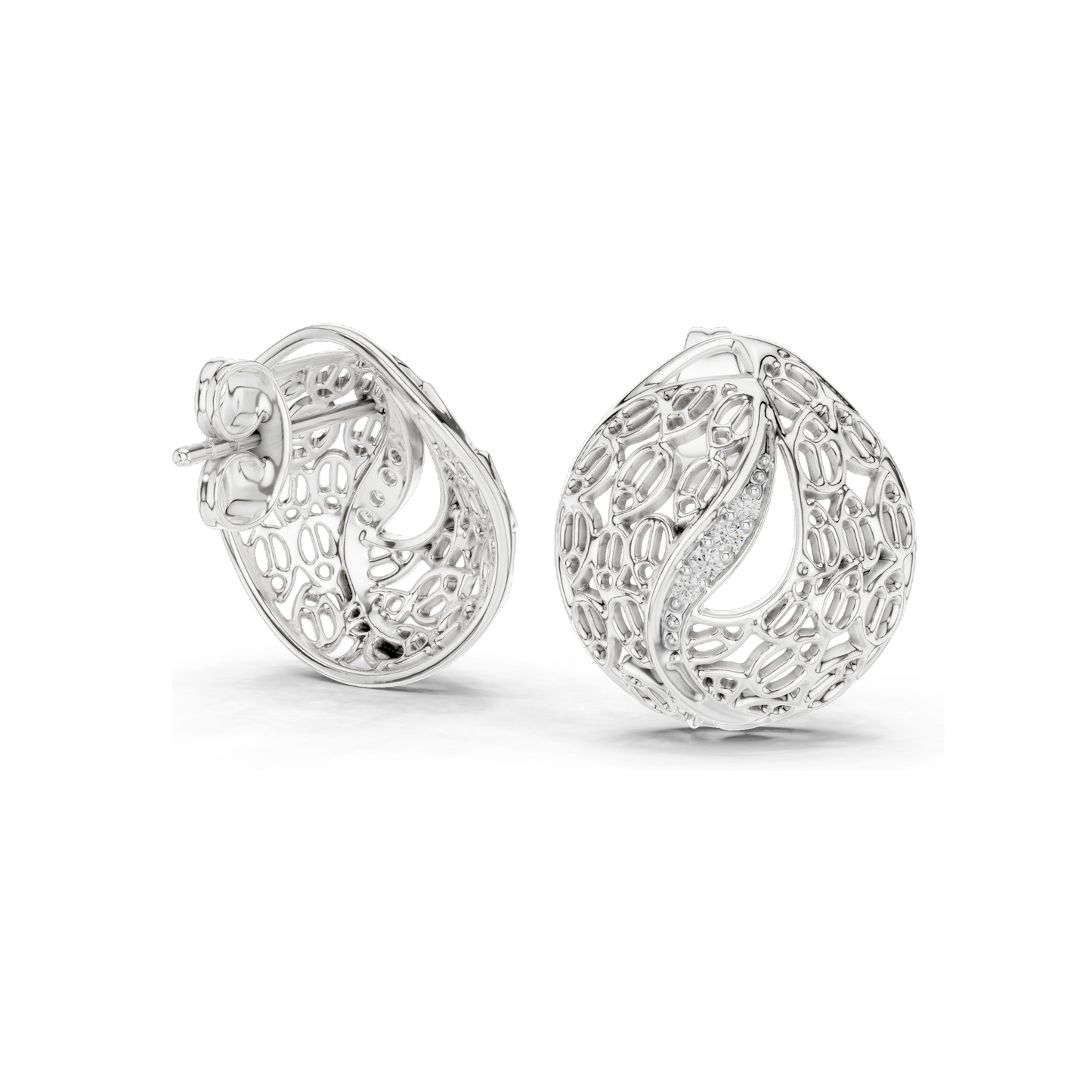 0.06 CT Lab Diamond Designer Earrings for Women | VVS-VS EF Clarity | 18KT, 14KT, 10KT Gold & 925 Silver | Rose, Yellow, White Gold & Moissanite Options